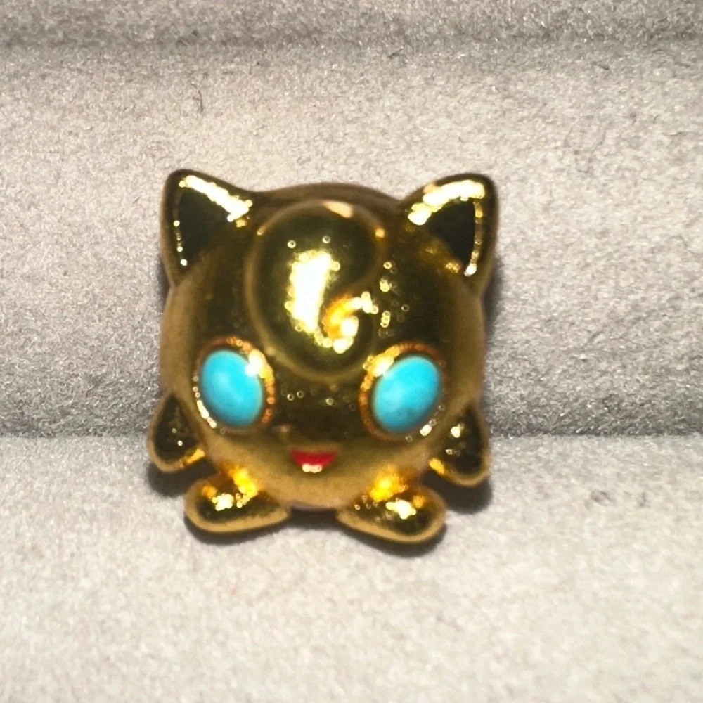 24K Gold Filled Pokemon Jiggly Puff Charm Bead Pendant Anime Pocket Monster